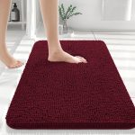 Buganda Bathroom Rugs 30x20, Quick Dry Machine Washable Chenille Bath Mats with Rubber Backing, Grey - Image 58