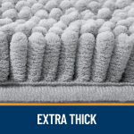 Buganda Bathroom Rugs 30x20, Quick Dry Machine Washable Chenille Bath Mats with Rubber Backing, Grey - Image 75